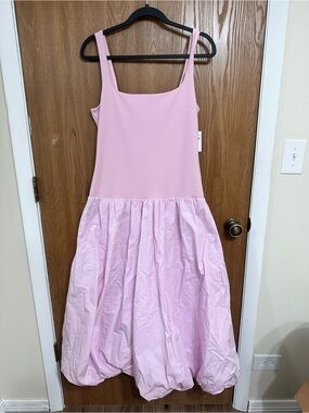 Abercrombie & Fitch Light Pink Bubble-Hem Sleeveless Dress